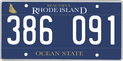 RI license plate 386091