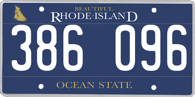 RI license plate 386096