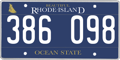 RI license plate 386098