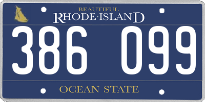 RI license plate 386099