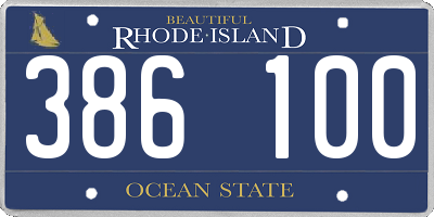 RI license plate 386100