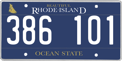 RI license plate 386101