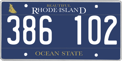 RI license plate 386102