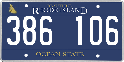 RI license plate 386106