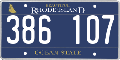 RI license plate 386107