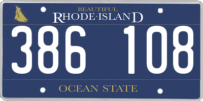 RI license plate 386108