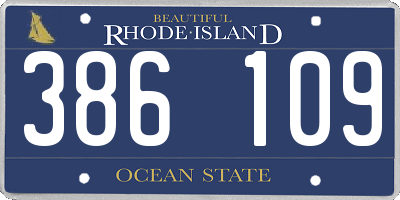RI license plate 386109