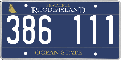 RI license plate 386111