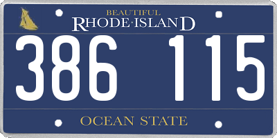 RI license plate 386115