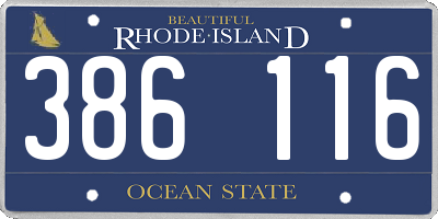 RI license plate 386116
