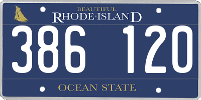 RI license plate 386120