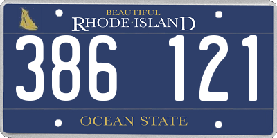 RI license plate 386121