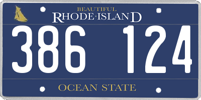 RI license plate 386124