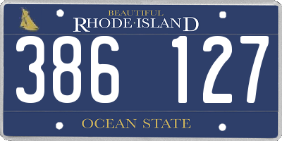 RI license plate 386127