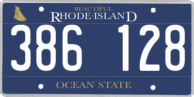 RI license plate 386128