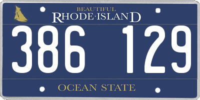 RI license plate 386129