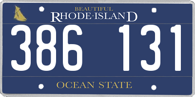 RI license plate 386131