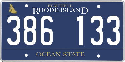 RI license plate 386133