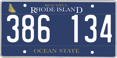 RI license plate 386134