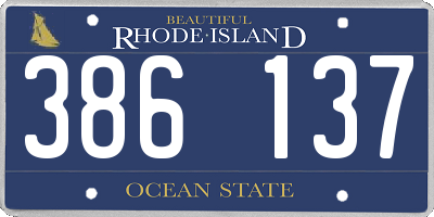 RI license plate 386137
