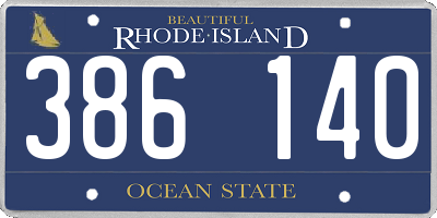 RI license plate 386140