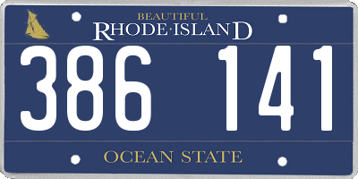 RI license plate 386141