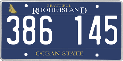 RI license plate 386145