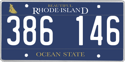RI license plate 386146