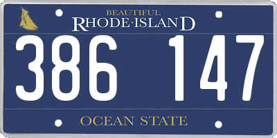 RI license plate 386147