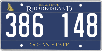 RI license plate 386148