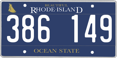 RI license plate 386149