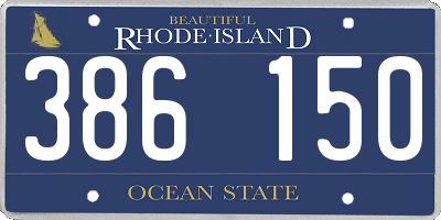 RI license plate 386150