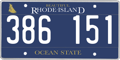 RI license plate 386151