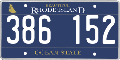 RI license plate 386152