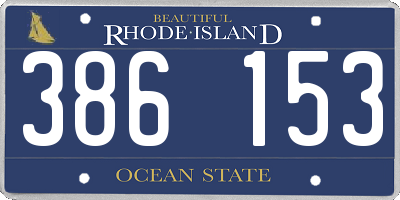 RI license plate 386153