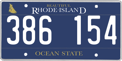 RI license plate 386154