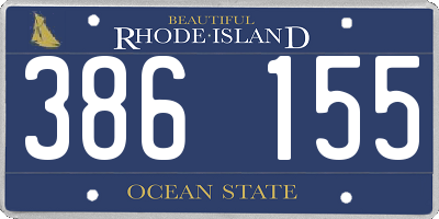RI license plate 386155