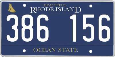 RI license plate 386156