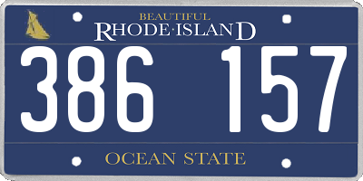 RI license plate 386157