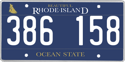 RI license plate 386158