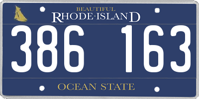RI license plate 386163
