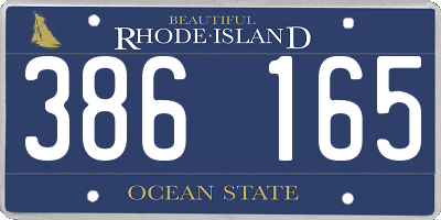 RI license plate 386165