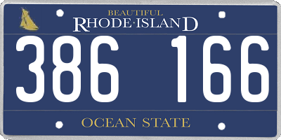 RI license plate 386166