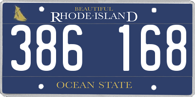 RI license plate 386168