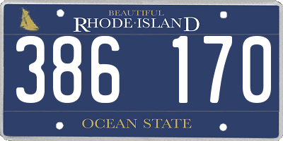RI license plate 386170