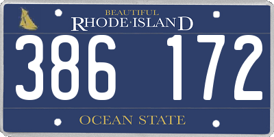RI license plate 386172