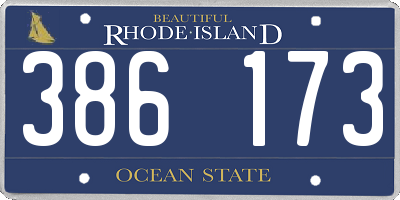 RI license plate 386173