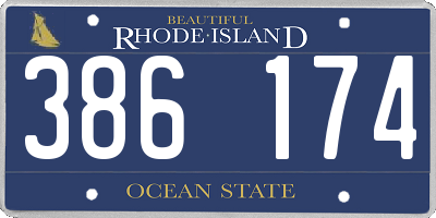 RI license plate 386174