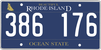 RI license plate 386176