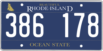 RI license plate 386178